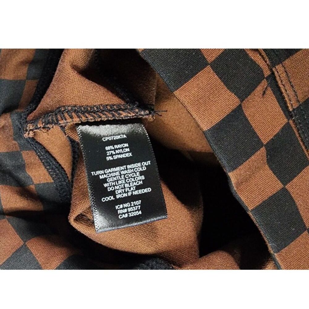 Sanctuary X Anthropologie Brown & Black Checkered Leggings Size S - Picture 5 of 9